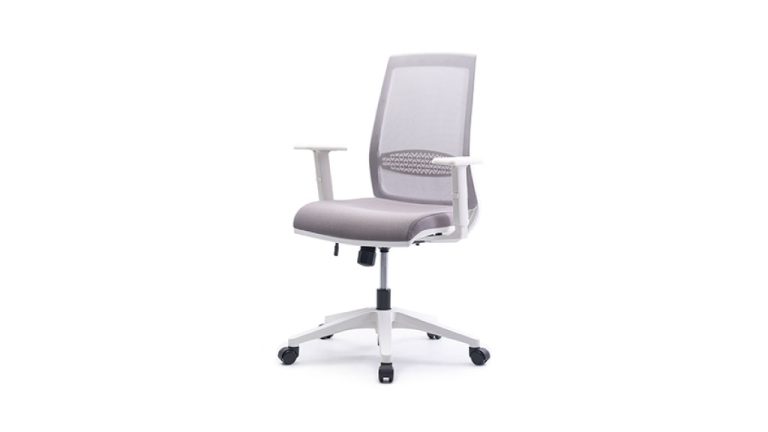 Silla operativa ergonómica Zuhé de Mepal con ajuste lumbar, brazos graduables y espaldar alto en malla