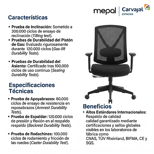 Silla Bios B1D Mepal Carvajal Espacios Certificaciones