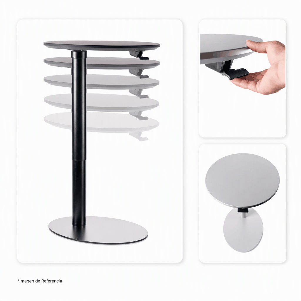Mesa Auxiliar Oval Gris Altura Regulable Mepal Carvajal Espacios Vista variada